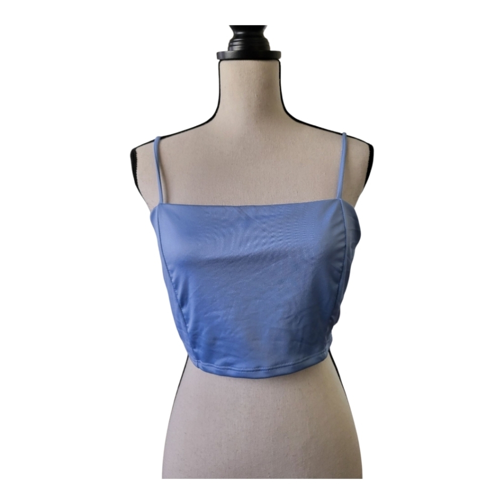 💕21 Saints Powder‎ Blue Cropped Athletic Tank Size Xl New